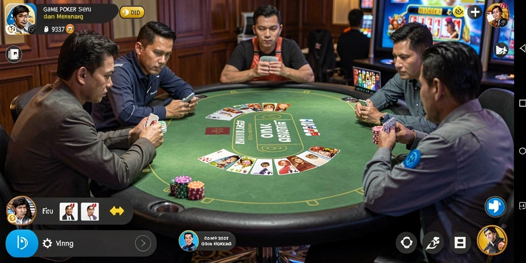 Screenshot gameplay 93337 menampilkan keseruan permainan poker.