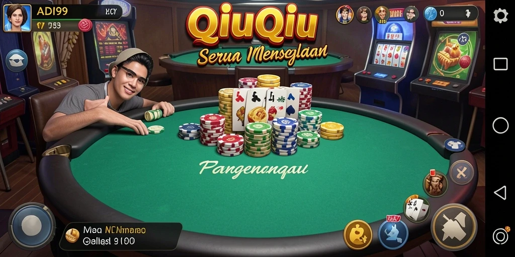 Screenshot gameplay ADI99 menampilkan aksi QiuQiu yang seru.