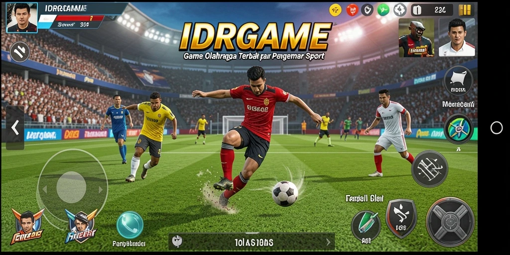 Tampilan gameplay IDRGAME dengan aksion olahraga intens.
