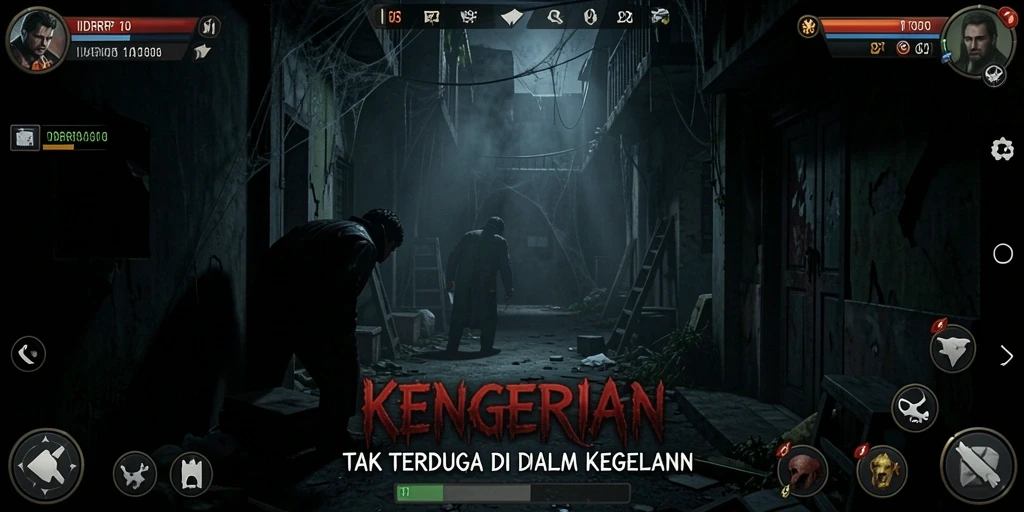 Tampilan gameplay menakutkan dari IDRRP dengan suasana mencekam.