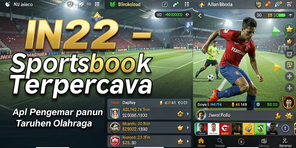 Screenshot gameplay IN22 yang menunjukkan fitur taruhan olahraga.