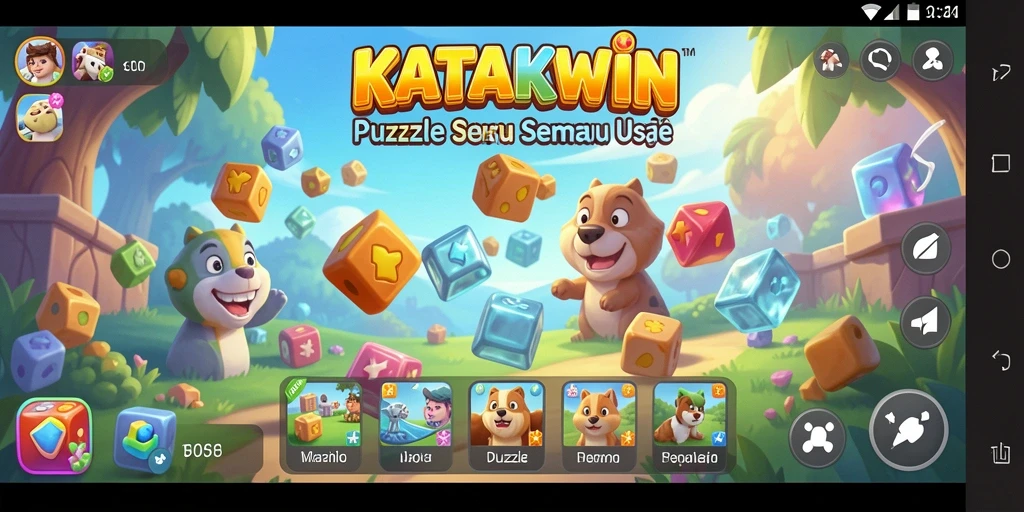Gameplay KATAKWIN menampilkan tantangan puzzle yang menarik dan menyenangkan.