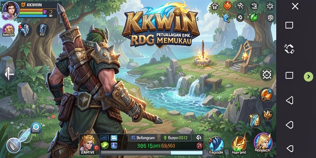 Tampilan gameplay KKWIN menampilkan petualangan menegangkan dalam dunia fantasi.