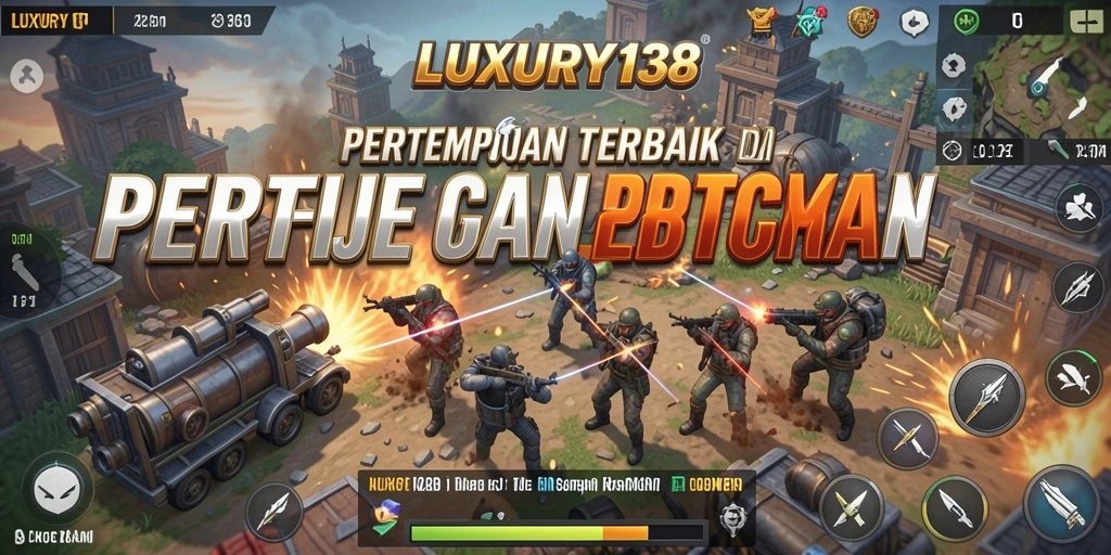 Screenshot gameplay LUXURY138 menampilkan pertempuran intens antar pemain.