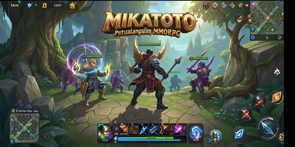 Tampilan epik gameplay di dunia fantasi MIKATOTO.