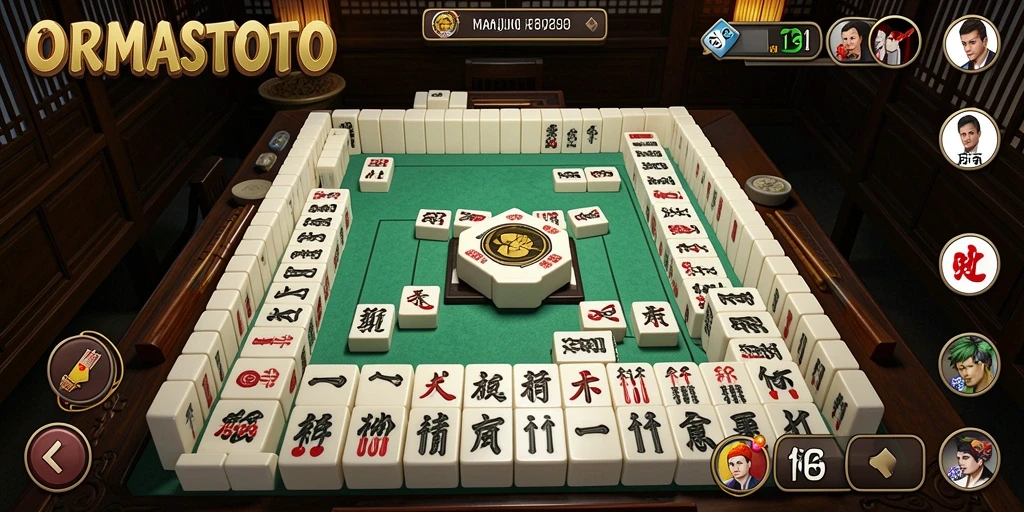 Screenshot ORMASTOTO menampilkan gameplay Mahjong yang seru dan menantang.