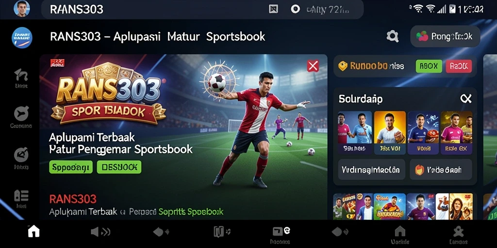 Tampilan antarmuka RANS303 yang mudah diakses dalam taruhan Sportsbook.