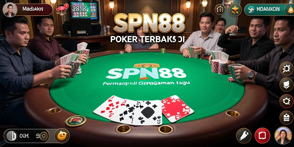 Screenshot gameplay SPN88 yang menampilkan aksi Poker seru.