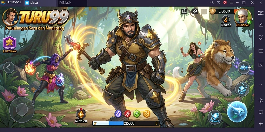 Tampilan gameplay TURU99 yang penuh aksi dan petualangan.