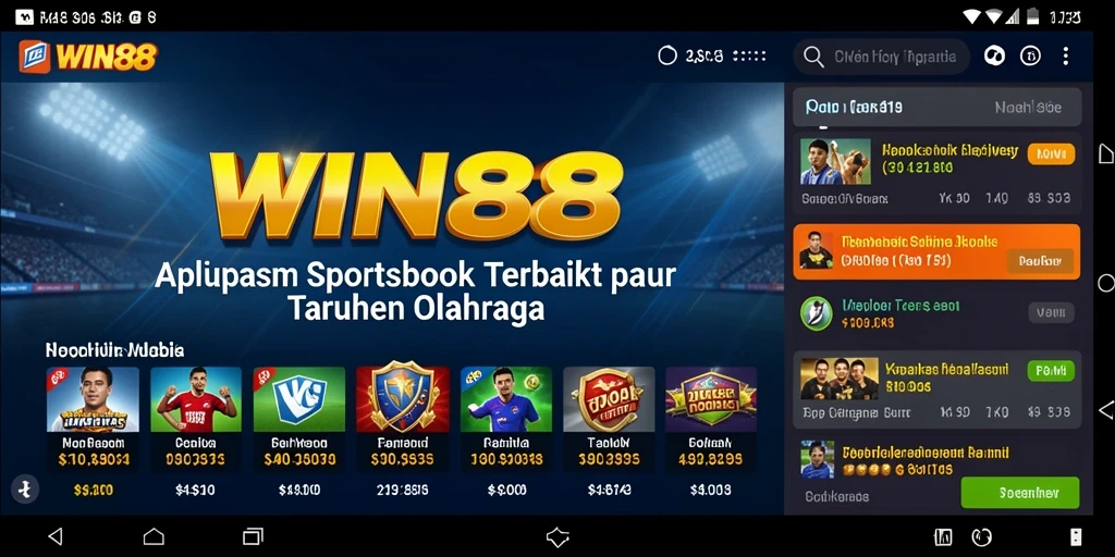 Screenshot gameplay Sportsbook yang menampilkan taruhan olahraga.