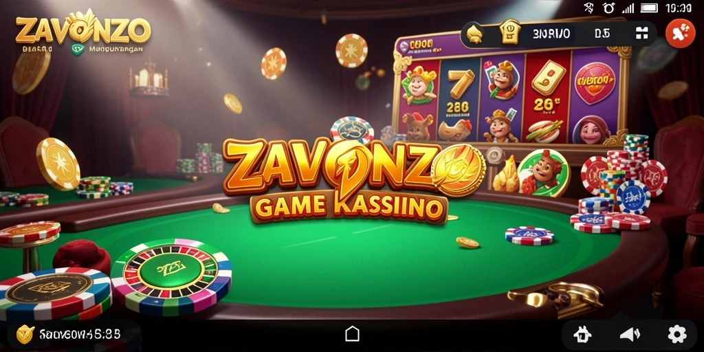 Tampilan gameplay menarik dari ZAVONZO dengan suasana kasino.